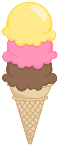 (s085-4) Triple Stack Colorful Ice Cream Cone