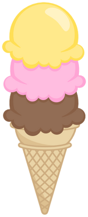 (s085-4) Triple Stack Colorful Ice Cream Cone