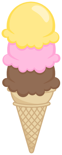 (s085-4) Triple Stack Colorful Ice Cream Cone