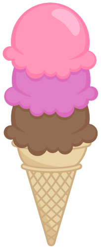 (s085-4) Triple Stack Colorful Ice Cream Cone