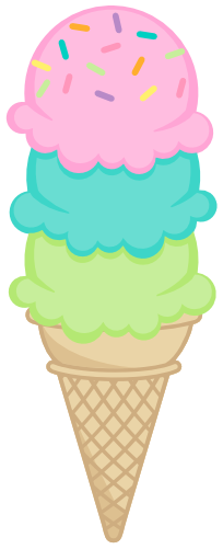 (s085-4) Triple Stack Colorful Ice Cream Cone Sprinkles