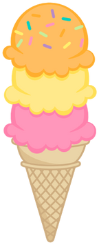 (s085-4) Triple Stack Colorful Ice Cream Cone Sprinkles