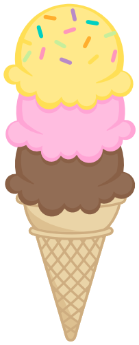 (s085-4) Triple Stack Colorful Ice Cream Cone Sprinkles