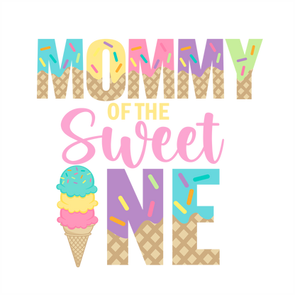 (s085-5B) Sweet One Ice Cream Cone Family of the Custom Text