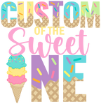 (s085-5-B) Sweet One Ice Cream Cone Family of the Custom Text