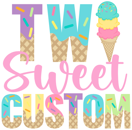 (s085-5-B) Two Sweet Mommy Ice Cream Cone Family Custom Text