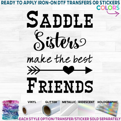 (s087-A) Saddle Sisters Make the Best Friends Double Horseshoes