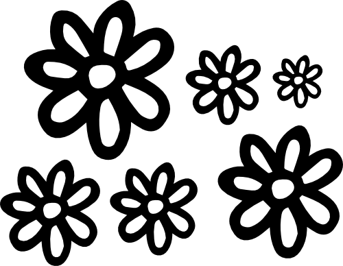 (089-S2) Daisy Flowers Set Assorted or Same Sizes