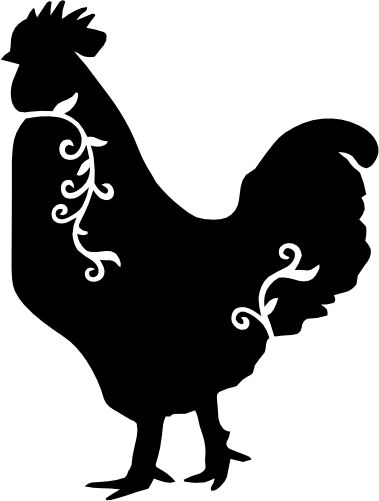 (s1-01-64-4) Vine Swirl Chicken Rooster