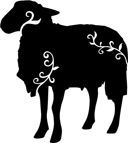 (s008-2-E) Vine Swirl Sheep