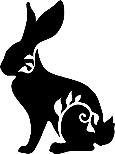 (s008-1-C) Vine Swirl Rabbit Hare