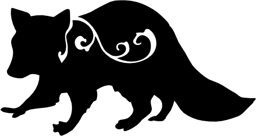 (s008-1-F) Vine Swirl Racoon