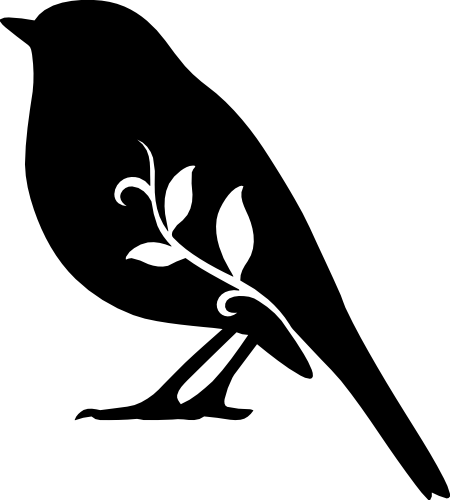 (s008-1-K) Vine Swirl Bird