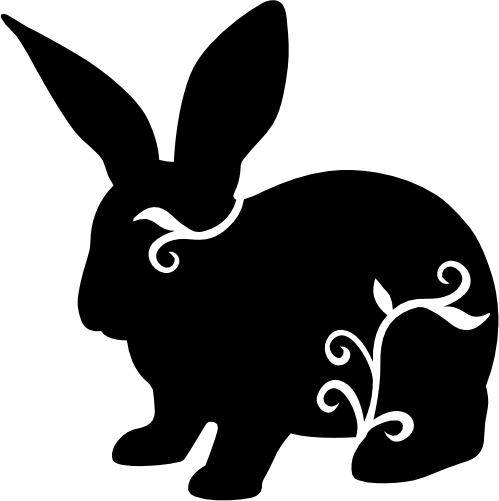 (s008-1-P) Vine Swirl Bunny Rabbit