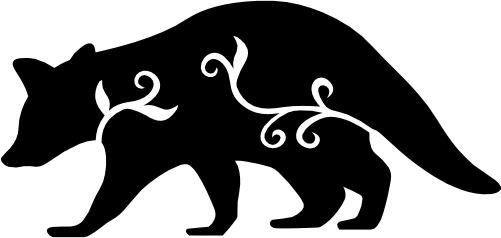 (s008-1-R) Vine Swirl Racoon