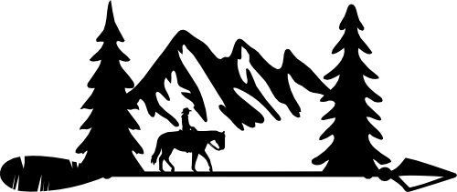 (090-03-L) Mountain Arrow Trail Horse Riding Iron-On Transfer