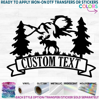 (s090-2E) Wild Mountain Moose Custom Text