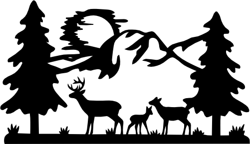 (090-03-I) Wild Mountain Deer Buck Doe Fawn