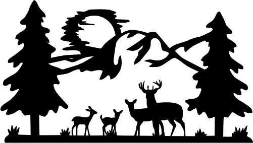 (090-03-J) Wild Mountain Deer Buck Doe 2 Fawns