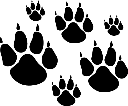 (091-S2) Wolf Paw Prints Tracks Set Assorted or Same Sizes