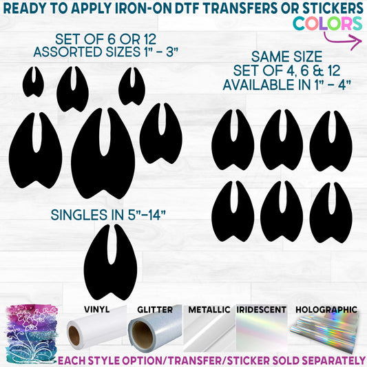 (s091-S8) Deer Hoof Prints Tracks Set or Single