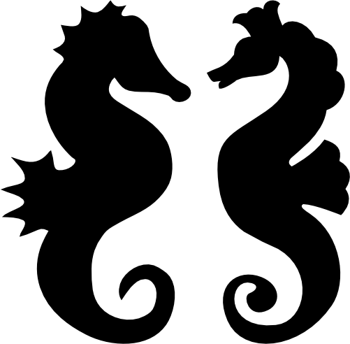 (s092-D) Seahorse Silhouette