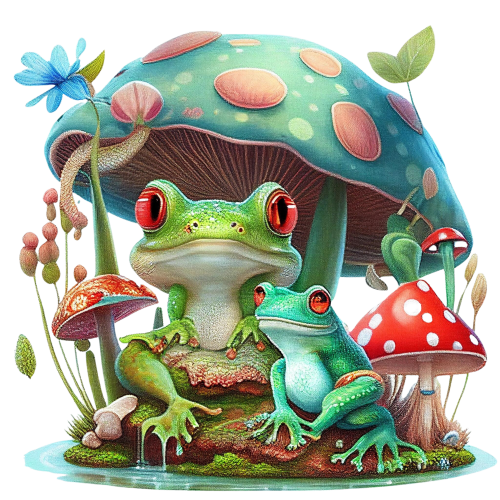 (s094-2-2E)  Frog Mushrooms
