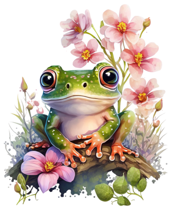 (s094-2-1F)  Frog Pink Flowers