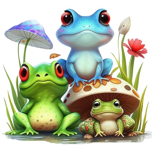 (s094-2-2F)  Frog Mushrooms
