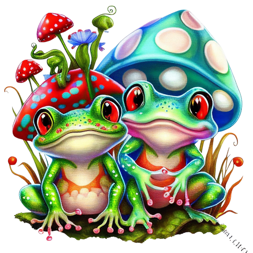 (s094-2-2G)  Frog Mushrooms