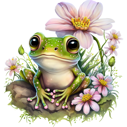 (s094-2-1H)  Frog Pink Flowers