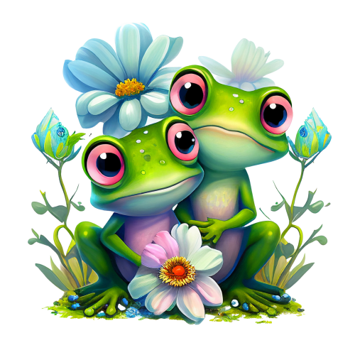 (s094-2-1Q)  Frog Wildflowers