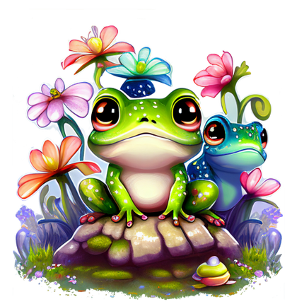 (s094-2-1R)  Frog Wildflowers