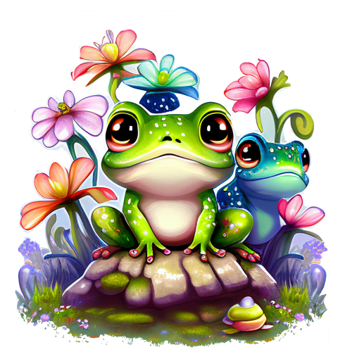 (s094-2-1R)  Frog Wildflowers
