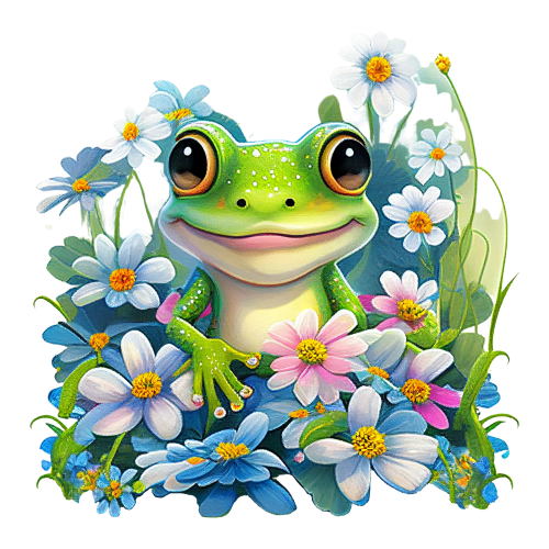 (s094-2-1S)  Frog Wildflowers