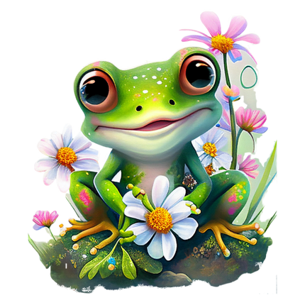 (s094-2-1T)  Frog Wildflowers