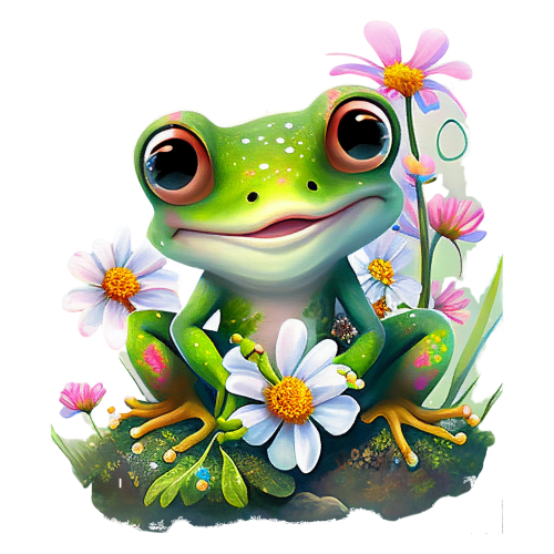 (s094-2-1T)  Frog Wildflowers