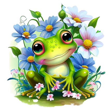 (s094-2-1U) Frog Wildflowers