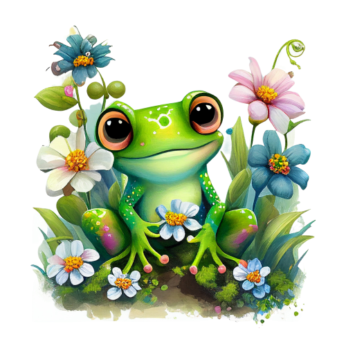(s094-2-1W)  Frog Wildflowers