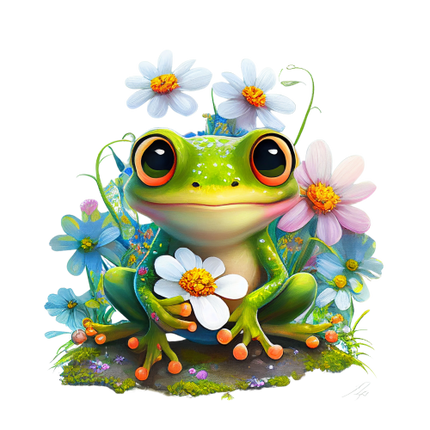 (s094-2-1X)  Frog Wildflowers