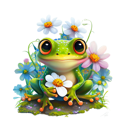(s094-2-1X)  Frog Wildflowers