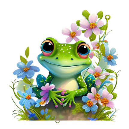 (s094-2-1Y)  Frog Wildflowers
