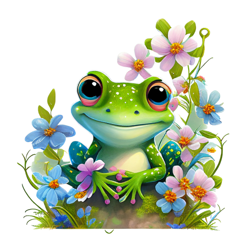 (s094-2-1Y)  Frog Wildflowers