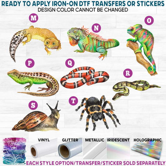 (s094) Watercolor Animals Printed Heat Transfer or Sticker