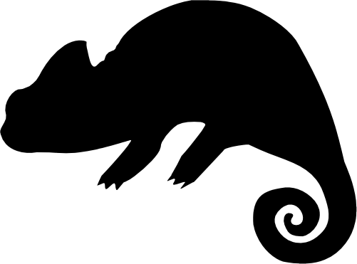 (s094-1-E) Chameleon Silhouette
