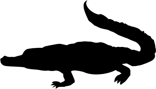 (s094-1-F) Alligator Crocodile Silhouette