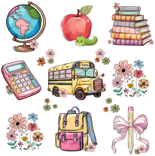 (s095-1E) Back to School Teacher Student Icons Sheet Set