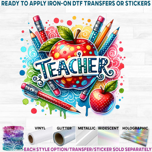 (s095-1T) Teacher Colorful Apple