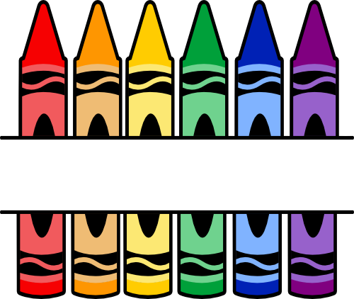 (s095-2E) Split Crayons Custom Name Text