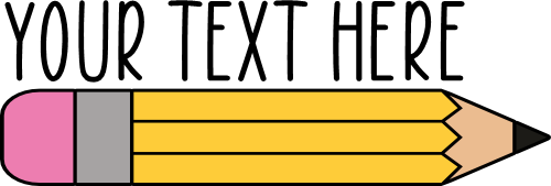 (s095-2K) Yellow #2 Pencil Custom Name Text